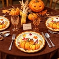 thumbnail image 4 of WWC 24 Pcs Fall Tableware Set, Pumpkin Disposable Paper Plates, Thanksgiving Decor for Party Gatherings Supplies, 4 of 6