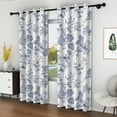thumbnail image 3 of Lfeey Blackout Curtains, Thermal Insulated Noise Reducing Grommet Top Window Drapes, Blue Watercolor, 84 inch long,2 Pcs, 3 of 5