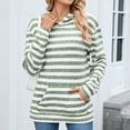 thumbnail image 3 of BLCHUNen Hoodies for Women Striped Knitted Pullover Long Sleeve Loose Casual Fashion Workout Sports Sweatshirts with Pockets, 3 of 9