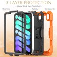 thumbnail image 5 of FJLBDE Case for iPad Mini 7 A17 Pro 2024/Mini 6 2021 8.3 Inch 7th/6th Gen, Rugged Shockproof Tablet Cases Cover with Kickstand Shoulder Strap, Orange, 5 of 7