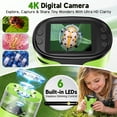 thumbnail image 3 of Microscope for Kids Adults Pocket Microscope, 2" Handheld Microscope Toys for Indoor Outdoor Educational Boys Girls with LED Lights TF Card, Green, 3 of 7