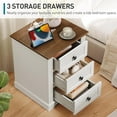 thumbnail image 5 of Nightstand with 3 Drawers, 18 Inch Wide End Table with Charging Station, Farmhouse Bedside Table, Side Table for Bedroom, Study, White and Walnut, 5 of 8