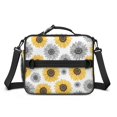 thumbnail image 2 of Daisy Pioneer Flower and Sunflowers Insulated Lunch Bag with Shoulder Strap and Bottle Holder,Bento School Lunch Bag Box,11x9.5x3.5 Inches, 2 of 5