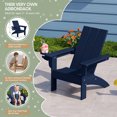 thumbnail image 6 of WestinTrends Ashore Kids Outdoor HDPE Plastic Modern Adirondack Patio Chairs with Cup Holders (Set of 2), Navy Blue, 6 of 14