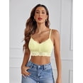 thumbnail image 2 of Lace Bralettes for Women Padded Bralette Camisole Racerback Crop Top Floral Lace Bralettes V Neck, 2 of 5