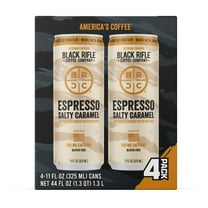 Black Rifle Coffee Company Iced Espresso Salty Caramel, Ready to Drink for Instant Energy 4 Pack, 11oz, Can