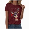 thumbnail image 2 of Towmus Christmas Shirts for Women Crew Neck Graphic Tee Tops Xmas Holiday T-Shirt, 2 of 5
