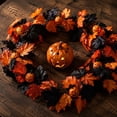 thumbnail image 6 of Yyuenw 69in Black Artificial Maple Leaf Garland Halloween Front Door Fireplace Fall Pumpkin Season Hanging Decor Vine, 6 of 6