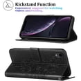 thumbnail image 4 of Phone Case for iPhone XR Wallet,Card Holder [Kickstand][Wrist Strap] Butterfly Floral Embossed for Women PU Leather Flip Protective Cover for iPhone XR Cases 2021 (Black), 4 of 16