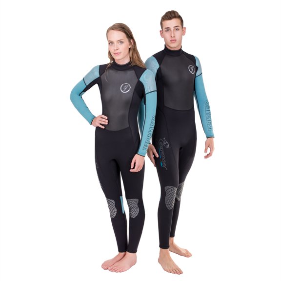Seavenger 3mm Neoprene Wetsuit with Stretch Panels for Snorkeling, Scuba Diving, Surfing (Surfing Aqua, Men's X-Small)