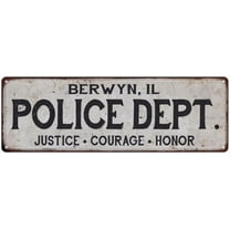 BERWYN, IL POLICE DEPT. Home Decor Metal Sign Gift 6x18 206180012654