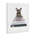 thumbnail image 2 of Stupell Industries Eclectic Grey Blue and Black Fashion Bookstack with Grey Frenchie Puppy Canvas Art, 16 x 20, by Amanda Greenwood, 2 of 7