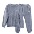 thumbnail image 2 of Fengqque Mens Fluffy Coral Fleece Pajamas Set Pullover Pants Loose Plush Warm Loungewear Sleepwear Blue XXXL(XXXL), 2 of 6