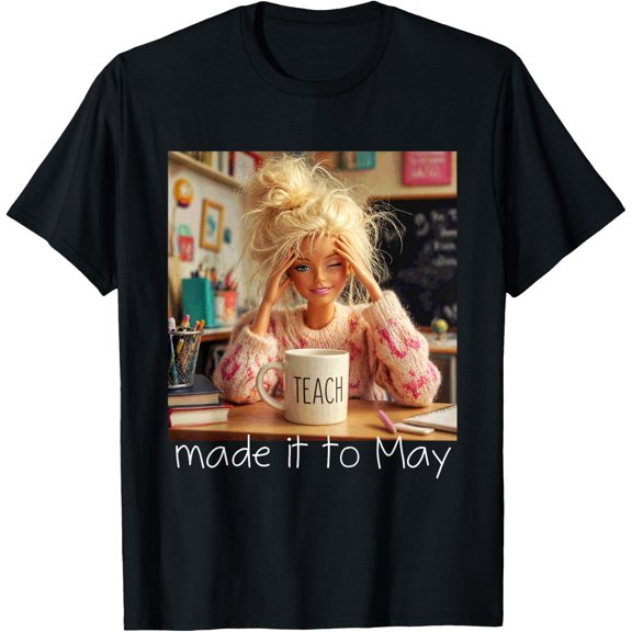 Made It To May Funny End Of School Year Teacher Face T-Shirt Unisex S-5XL Hot Trending Shirt, Vintage Birthday Gift