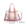 thumbnail image 3 of Bolso bandolera para mujer Bolso de lona informal con cremallera Bolso para mujer (rosa), 3 of 3