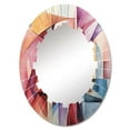 thumbnail image 2 of Designart "Rainbow Colored Cubist Forms IV" Cubism Round Wall Mirror - Modern Oval Printed Decorative Oversized Mirror - Multiple Color Options, 2 of 4