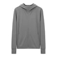 thumbnail image 6 of Stamzod Mens Upf 50+ Sun Protection Hoodie Lightweight Long Sleeve Full Zip Jacket with Thumb Hole Outdoor Fishing Hiking Gray-1 XL, 6 of 9