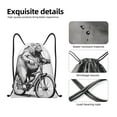 thumbnail image 4 of Zufioo Capybara Riding Bicycle Sports Cinch Sack Gym String Bags Machine Washable Heavy Duty String Backpack for Men Women-Small, 4 of 6