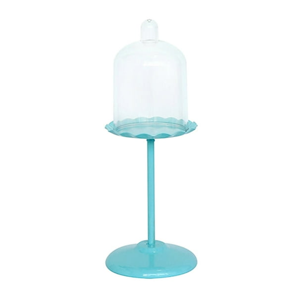 small cake Stand Cupcake Plate con Tapa Clear Wedding Party de Cumpleaños Cyan , tal se describe Medio
