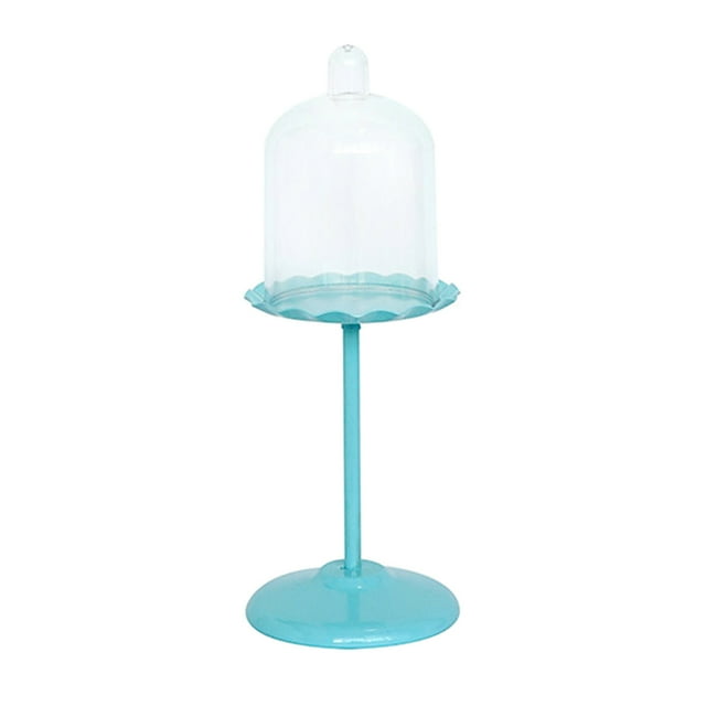 small cake Stand Cupcake Plate con Tapa Clear Wedding Party de Cumpleaños Cyan , tal se describe Medio