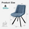 thumbnail image 3 of HomeZeer Dining Chair Set of 2, Mid-Century Modern Velvet Swivel Chair 300LBS, Armless Accent Chair with Low Back Metal Legs for Dining Room, Kitchen, Bedroom Home Office, Blue, 3 of 11