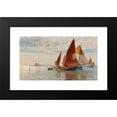 thumbnail image 2 of Manuel Wielandt 14x10 Black Modern Framed Museum Art Print Titled - Fishermen in the Venetian Lagoon, 2 of 5