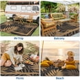 thumbnail image 3 of HIWEAVER 9'x 18' Black Brown Outdoor Rug Garden Decor Geometric Floral Carpet Plastic Straw Waterproof Patio Area Rug for Balcony Deck Picnic Portable Camping Mat, 3 of 5