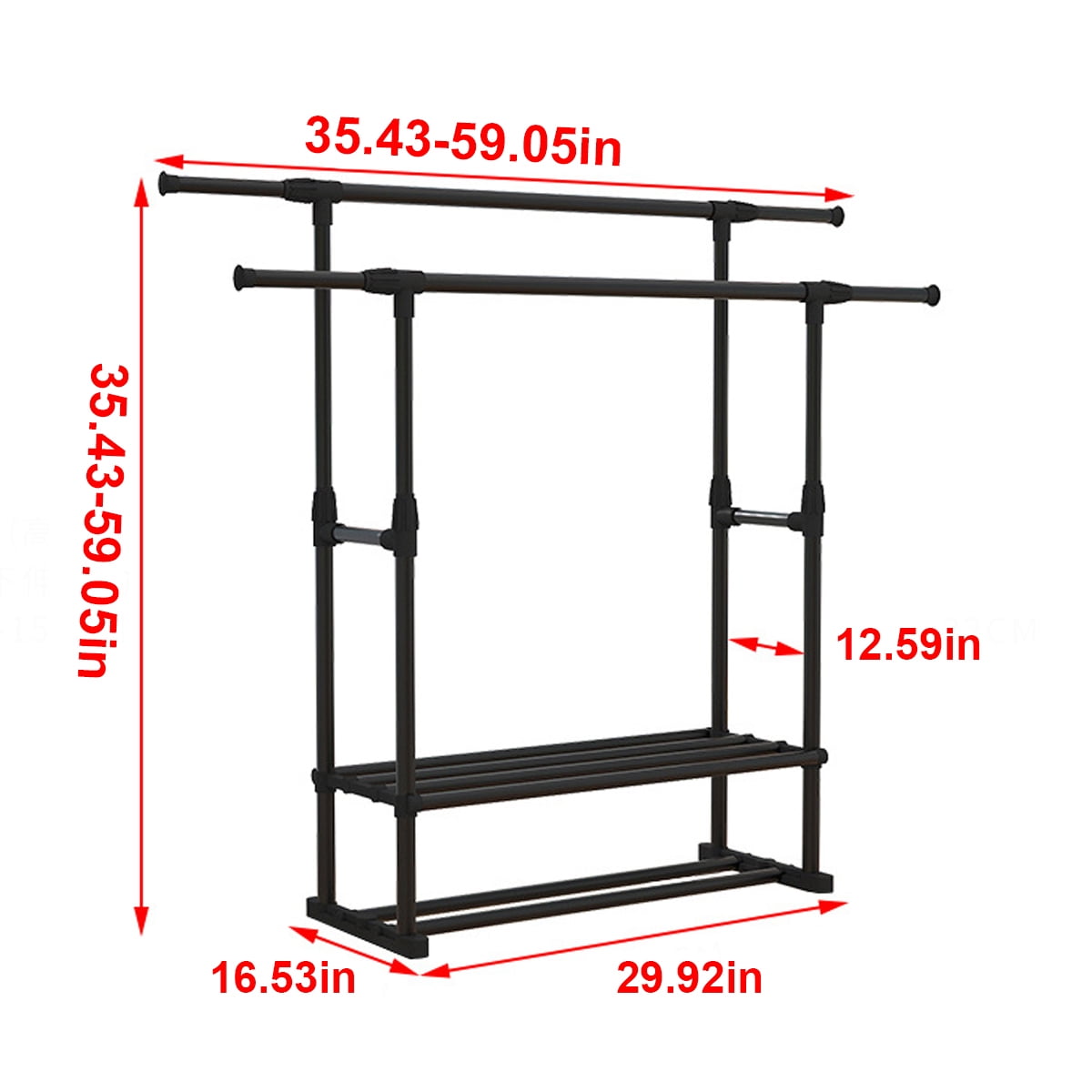 Las II – Double Rail Clothes Rack