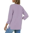 thumbnail image 4 of 3/4 Length Sleeve Womens Tops Henley Neck Button Down 3/4 Sleeve T Shirts Summer Casual Three Quarter Sleeve Tops, 4 of 4