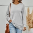 thumbnail image 2 of SUNBS Long Sleeve Shirts for Women Crewneck Sweatshirt Casual Pullover Ladies Tops and Blouses, 2 of 8