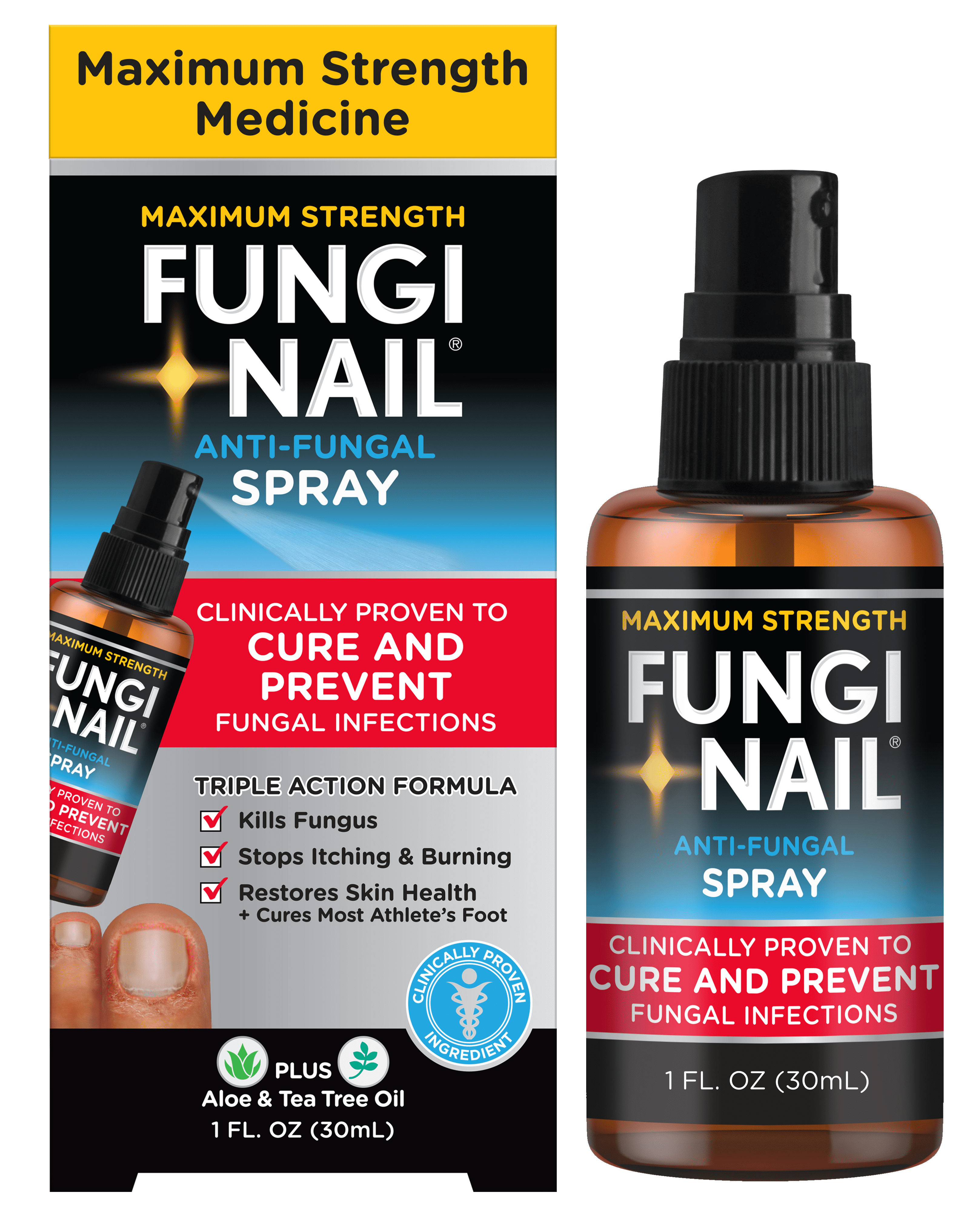 (4 pack) Fungi-Nail Anti-Fungal Foot Spray, 1 Fl Oz