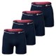 thumbnail image 1 of Champion Calzoncillos bóxer para hombre, pack de 4 - algodón, logo en cintura, color liso Marina S (Small), 1 of 3