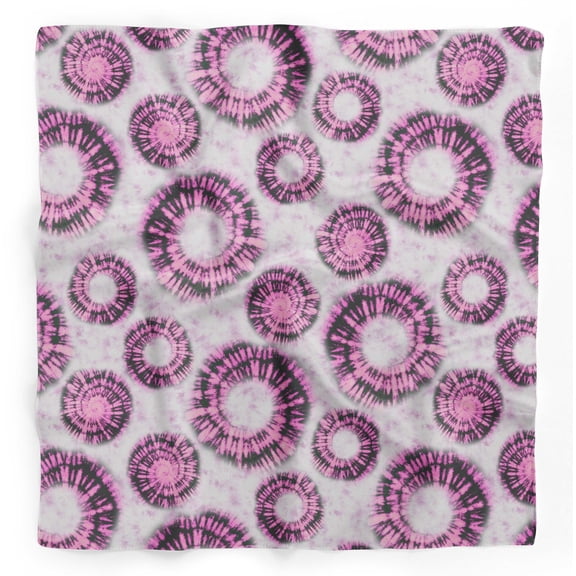 Bimba Pink Swirl Tie-Dye Printed Pure Silk Scarf Neck Wrap Summer Hair Bandanas For Women 40 x 40 Inches