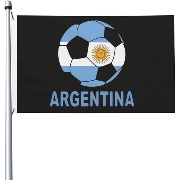 Argentina Football Flag 3x5 Outdoor Double Sided Flag Banner For Outside With 2 Brass Grommets Patio Lawn Decor Flags