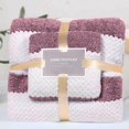 thumbnail image 5 of AuroraX Bath Towels Set Of 2 Pill Resistant Flannel Purple Washcloths & Bath Towels Chic Stripes Shower,Bathroom, 5 of 5
