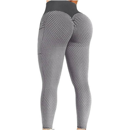 

Women s Butt Lifting High Waisted Leggings with Pockets Honeycomb Ruched Yoga Joggers Workout Tummy Control Tights