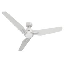 48" 3-Blade Smart Ceiling Fan with LED Remote Reversible Silent DC Motor- White