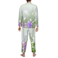 thumbnail image 7 of Salouo Purple Butterfly On Wild Print Button-Front Long Sleeve Pajama Set for Men, Soft 2Pjs Men's Long Sleeve Sleepwear -XX-Large, 7 of 7