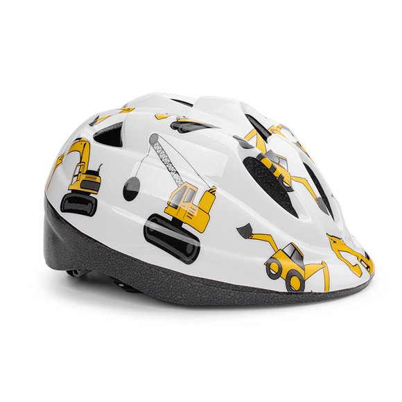 Kids' Multi-Sport Safety Helmet for Biking, Roller Skating & Outdoor Activities - Unisex Design for Boys and Girls, One Size Fits All, Excavator White Color