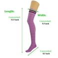 thumbnail image 5 of Colorful Thigh High Socks for Women Over The Knee Warm Long Boot Socks 3 Pairs - (Ecru-Lilac-Pink), 5 of 7