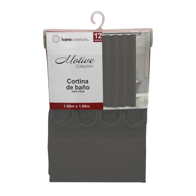 Cortina de Baño Home Creations HCRE CORTINA P TE GRI Texturizada Gris 180x180 cm
