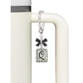 thumbnail image 3 of Delight Jewelry Silvertone Pebble Border Initial - Q - Silvertone Bow Charm Accessory for Tumblers and Thermal Cups, 3 of 4