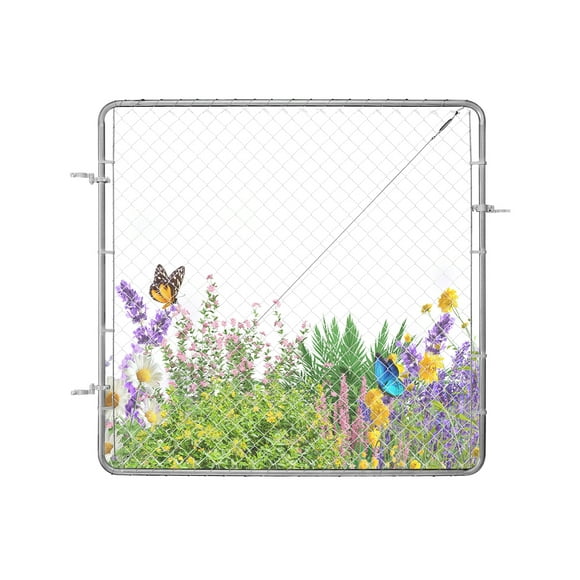 VEVOR Chain Link Fence Gate Fit 3x4 ft Garden Fence Gate Adjustable Post Not Included