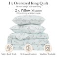 thumbnail image 2 of Southshore Fine Living, Inc. King Quilt Sets Oversized, Coverlet Bedspread 3-Piece Floral Bedding Set with Two Matching Shams (108 in Wide x 98 in Long), Blue, King/California King, 2 of 8