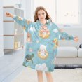 thumbnail image 5 of Wearable Blanket with Sleeves and Pocket Oversized Hooded Sweatshirt 3-14 YR Cute Summer Animals Pattern S, 5 of 7