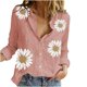 thumbnail image 2 of ICHUANYI Clearance Women Printed Cotton Long Sleeve Tank Career Bloues Cardigan Tops(Pink, XXL) ICHUANYI WER2023081017253, 2 of 6