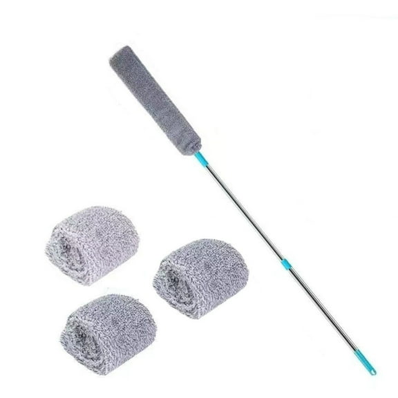 SPOORYYO Extendable Duster with Washable Head, Flexible Fiber Cleaning Tool for Reaching High Ceilings and Low Furniture, Electrostatic Dust Removal for Home Surfaces