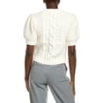 thumbnail image 2 of English Factory womens  Cable Puff Sleeve Sweater, l, White, 2 of 3