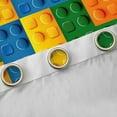 thumbnail image 4 of jejeloiu Building Block Game Black Out Curtains,Colorful Geometric Brick Curtains Pack of 2 (42x63 Each),3D Construction Gaming Bedroom Curtains For Boys Kids,Ultra Soft Home Decor, 4 of 6