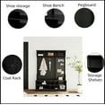 thumbnail image 3 of Hall Tree with Shoe Bench, Coat Rack ,Shoe Storage ,Storage Shelves and Pegboard, for Hallways, Halls and Bedrooms, Black, 3 of 14